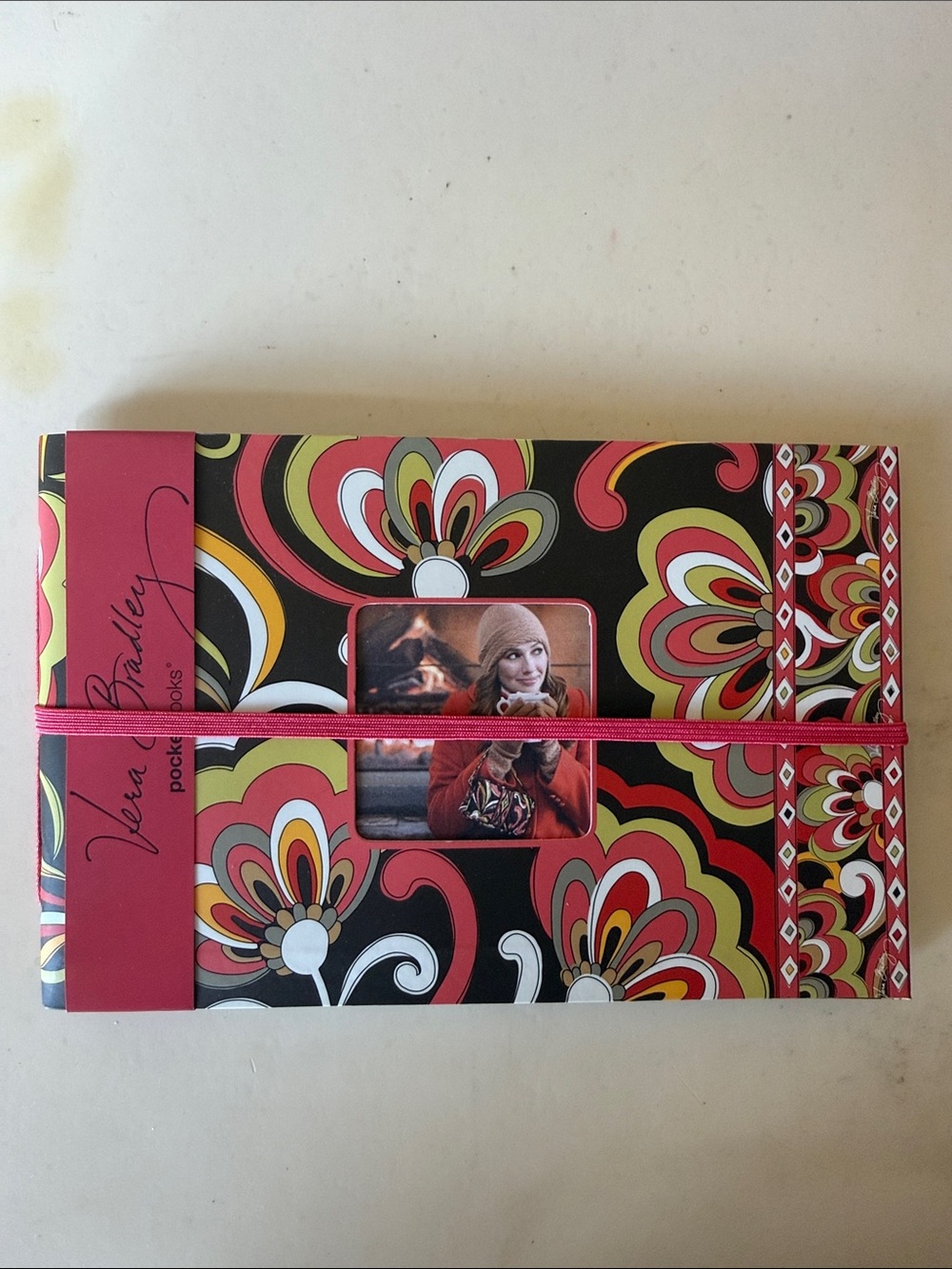 Vera Bradley Black & Pink Floral Pocket Photobook with Elastic Band